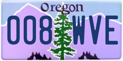 OR license plate 008WVE