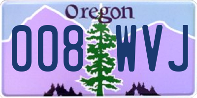 OR license plate 008WVJ