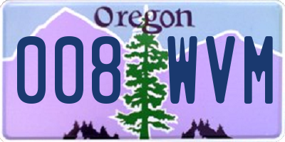 OR license plate 008WVM
