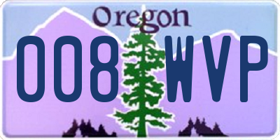 OR license plate 008WVP