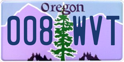OR license plate 008WVT
