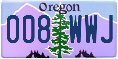 OR license plate 008WWJ