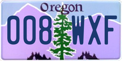OR license plate 008WXF