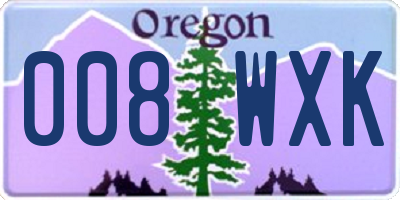 OR license plate 008WXK