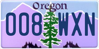 OR license plate 008WXN