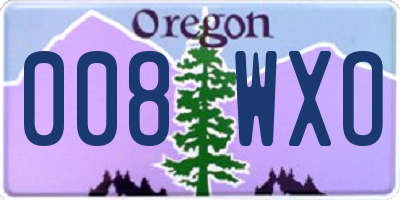 OR license plate 008WXO