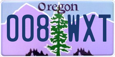 OR license plate 008WXT
