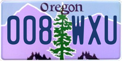 OR license plate 008WXU