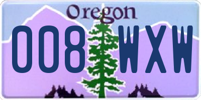 OR license plate 008WXW