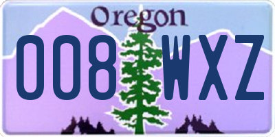 OR license plate 008WXZ