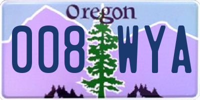 OR license plate 008WYA