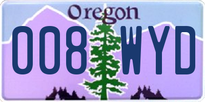 OR license plate 008WYD