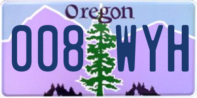 OR license plate 008WYH