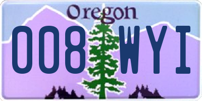 OR license plate 008WYI