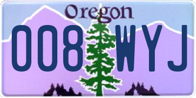 OR license plate 008WYJ