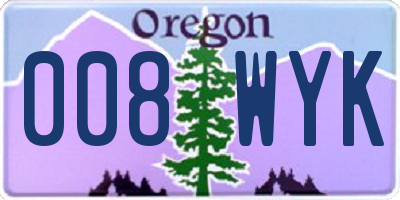 OR license plate 008WYK