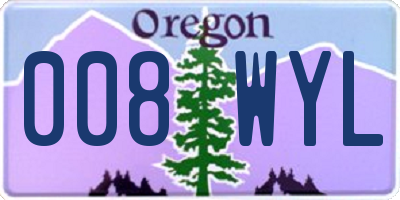 OR license plate 008WYL