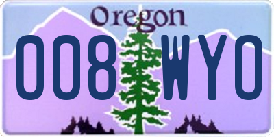 OR license plate 008WYO