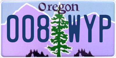 OR license plate 008WYP