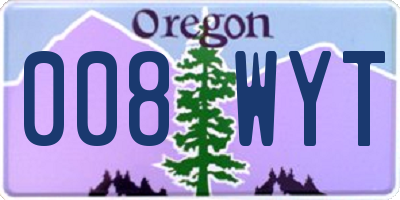 OR license plate 008WYT