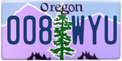 OR license plate 008WYU