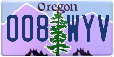 OR license plate 008WYV