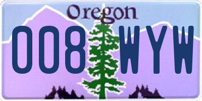 OR license plate 008WYW
