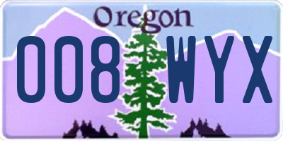 OR license plate 008WYX