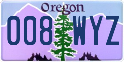OR license plate 008WYZ