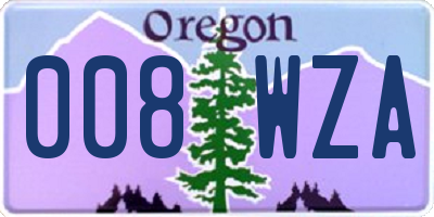 OR license plate 008WZA