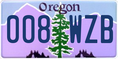 OR license plate 008WZB