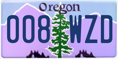 OR license plate 008WZD