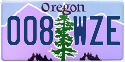 OR license plate 008WZE