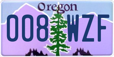 OR license plate 008WZF
