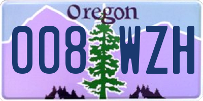 OR license plate 008WZH