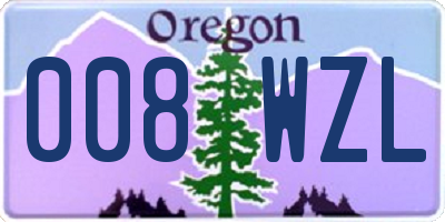 OR license plate 008WZL