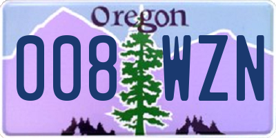 OR license plate 008WZN