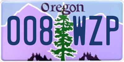 OR license plate 008WZP