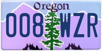 OR license plate 008WZR