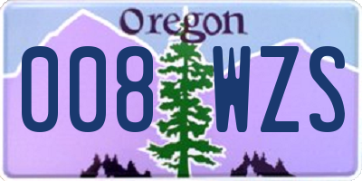 OR license plate 008WZS