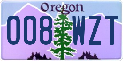 OR license plate 008WZT