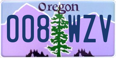 OR license plate 008WZV