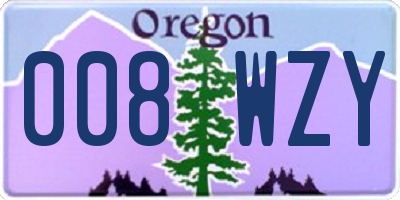 OR license plate 008WZY