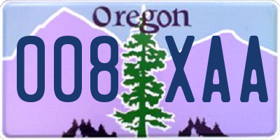 OR license plate 008XAA