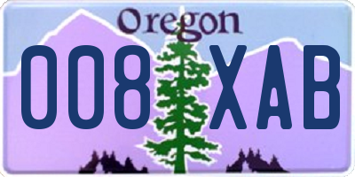 OR license plate 008XAB