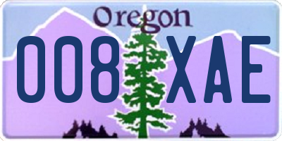 OR license plate 008XAE
