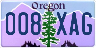 OR license plate 008XAG