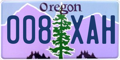 OR license plate 008XAH