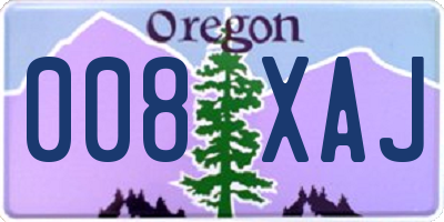 OR license plate 008XAJ