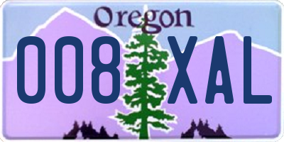 OR license plate 008XAL